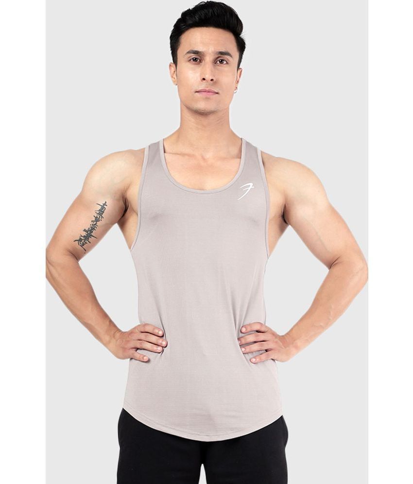     			Fuaark - Light Grey Polyester Slim Fit Men's Tanks ( Pack of 1 )