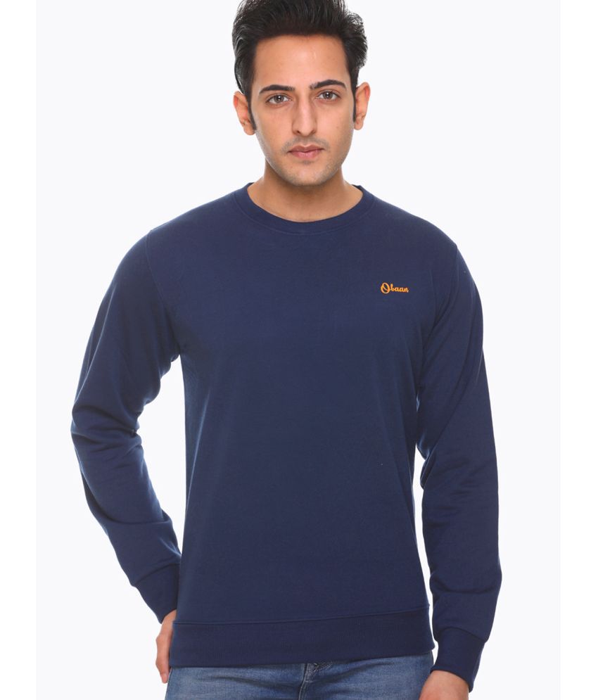     			OBAAN - Navy Cotton Blend Regular Fit Men's Sweatshirt ( Pack of 1 )