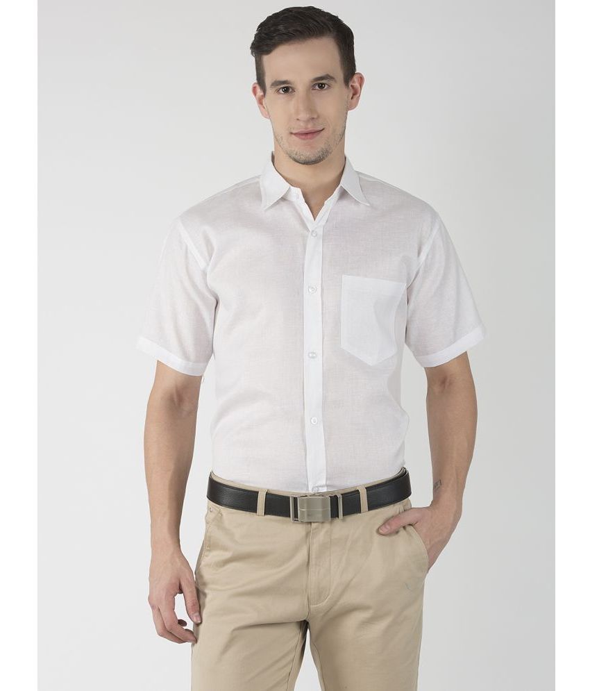     			RIAG Cotton Blend Regular Fit Self Design Half Sleeves Men's Casual Shirt - White ( Pack of 1 )