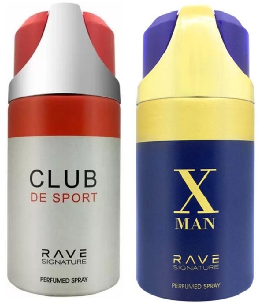     			Rave - 1 CLUB DE SPORT , 1 X MAN Deodorant Spray for Unisex 500 ml ( Pack of 2 )