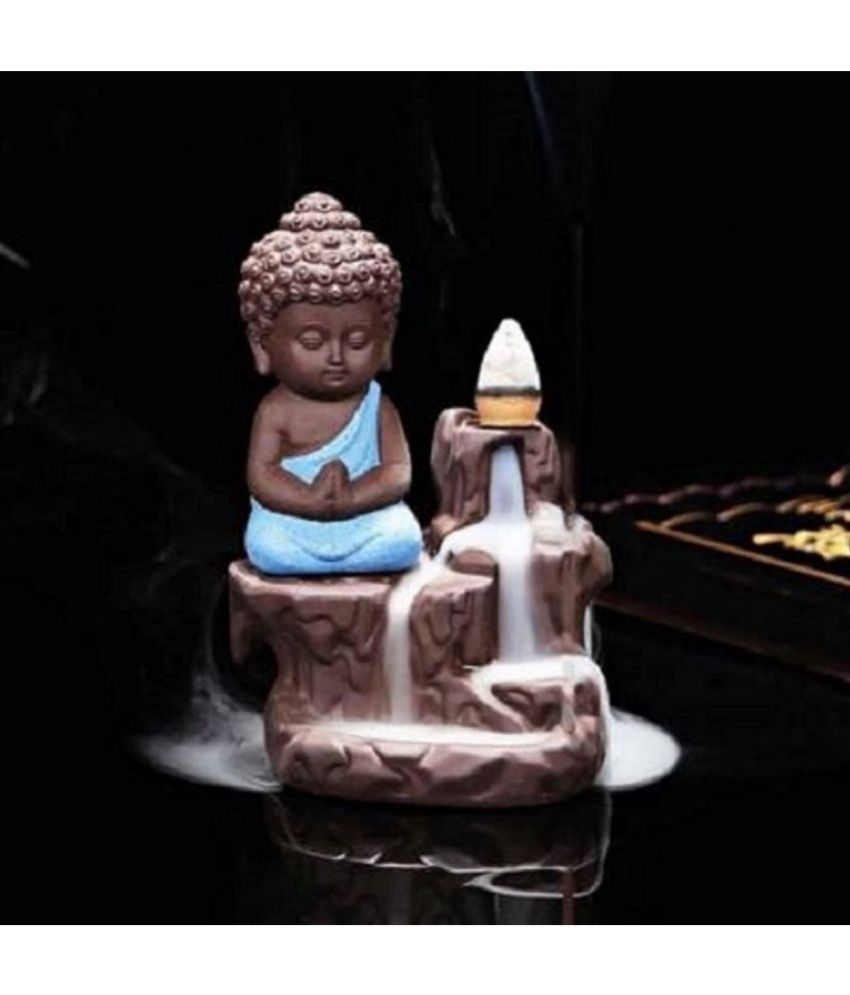     			SHYROCK Smoke Buddha 10pcs cone Resin Buddha Idol 12 x 8 cms Pack of 1