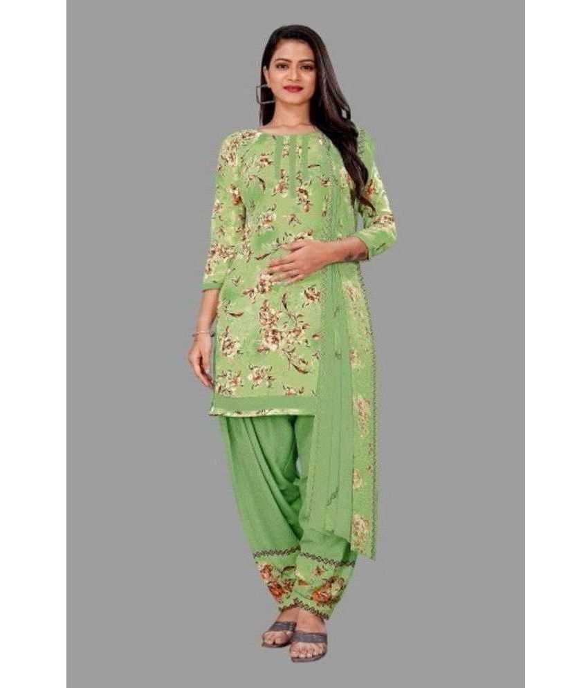     			SIMMU - Unstitched Green Crepe Dress Material ( Pack of 1 )