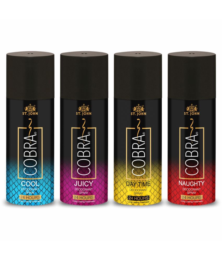     			St. John - Cool,Naughty,Day Time & Juicy 150ml Each Deodorant Spray for Men,Women 600 ml ( Pack of 4 )