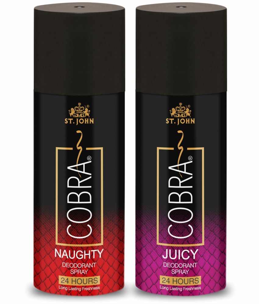     			ST.JOHN Cobra Naughty & Juicy Long Lasting Deodorant Spray for Men 150ml Each (300ml)- Pack of 2