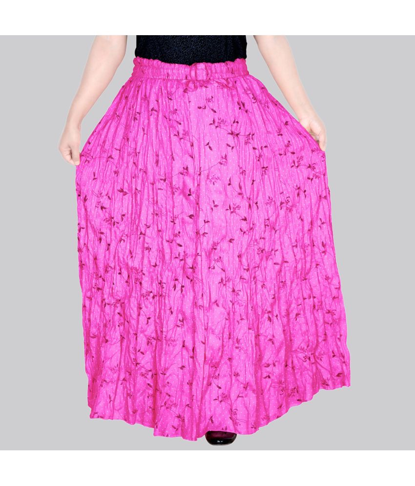     			Sttoffa - Pink Rayon Women's Broomstick Skirt ( Pack of 1 )