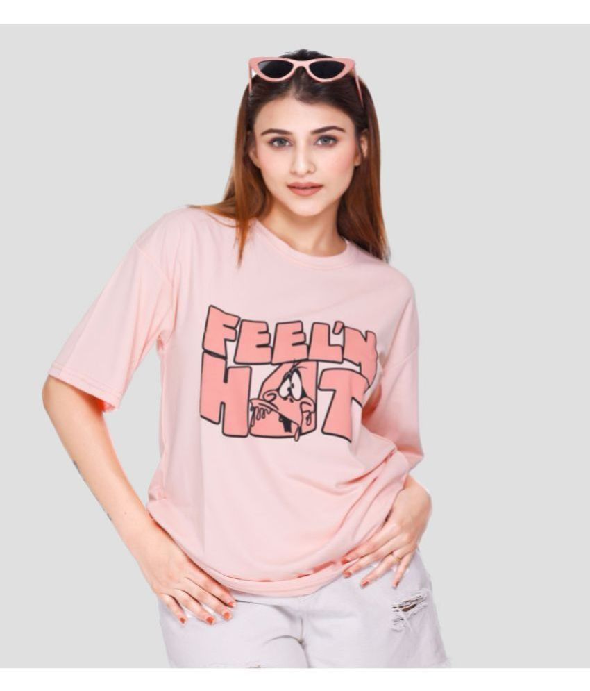     			WILD DREAMS - Pink Cotton Blend Loose Fit Women's T-Shirt ( Pack of 1 )