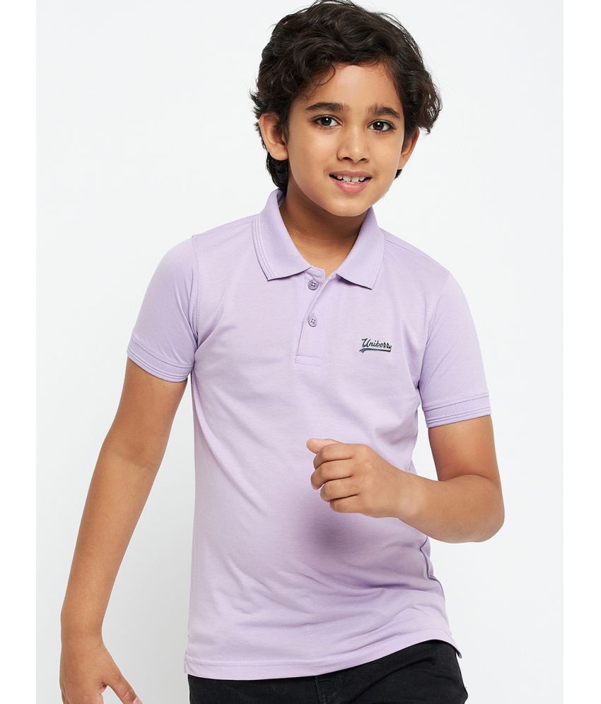     			UNIBERRY - Purple Cotton Blend Boy's Polo T-Shirt ( Pack of 1 )