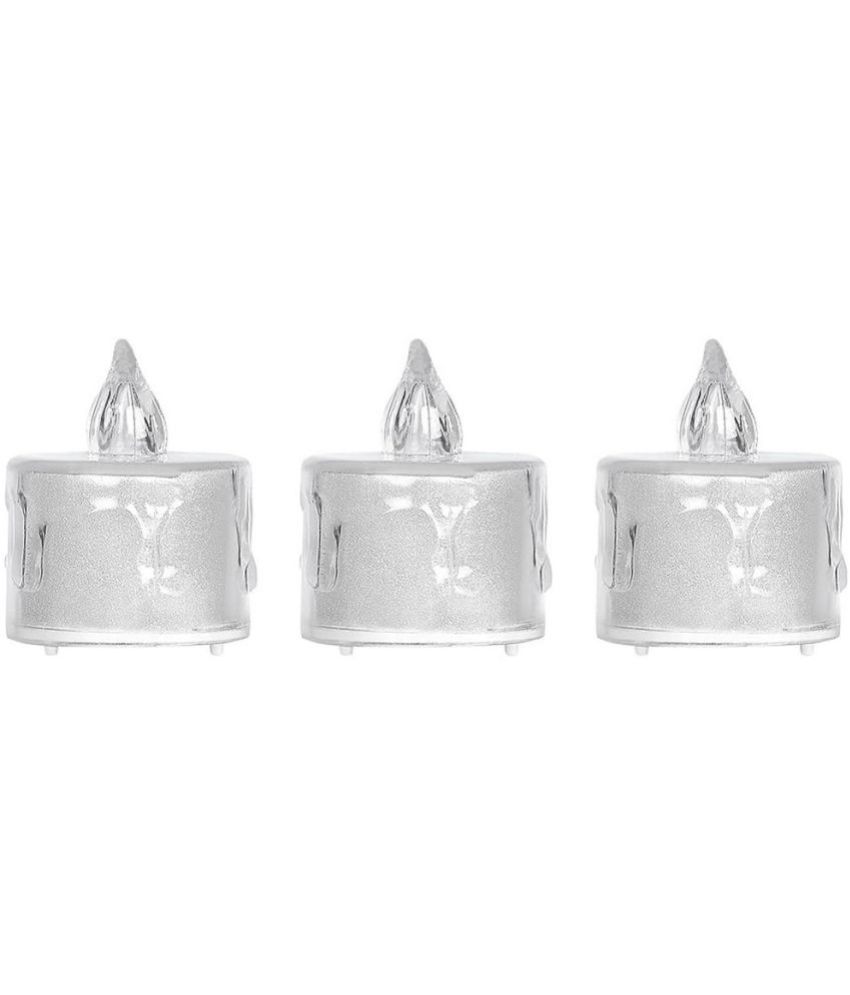     			VARKAUS - Off White LED Tea Light Candle 5 cm ( Pack of 3 )