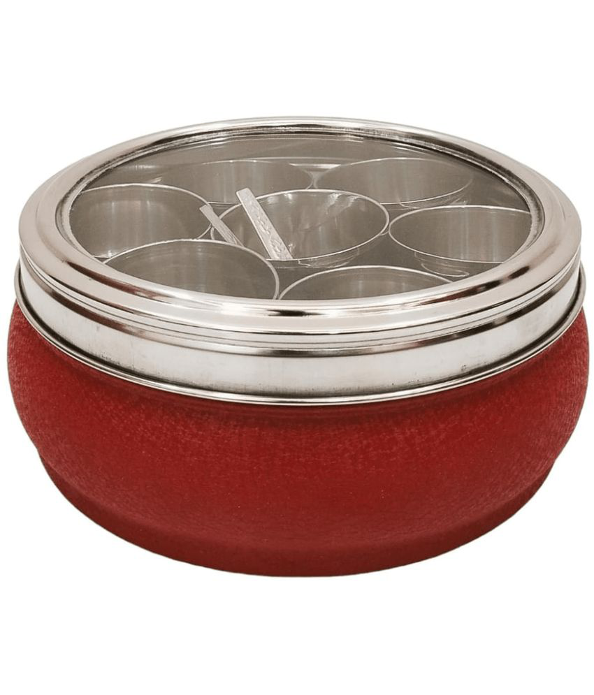    			Visaxmi Masala Box Kitchen Steel Red Spice Container ( Set of 1 )