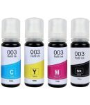 TEQUO 001 003 Ink Multicolor Pack of 4 Cartridge for EPS0N 003 Ink Bottles (65ml) for L3110 L3101 L3150 L4150 L4160 L6160 L6170 L6190 Printers