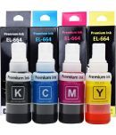 TEQUO 664 L380 Eps0n Multicolor Pack of 4 Cartridge for Eps0n L220 Multi-function Inkjet Printer; Eps0n L100; Eps0n L110, L200, L210, L300, L350, L355, L550