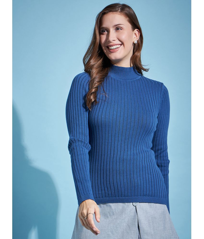     			98 Degree North Cotton High Neck Women's Pullovers - Blue ( )