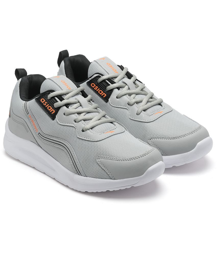     			ASIAN - ELECTRIC-08 Light Grey Men's Sports Running Shoes