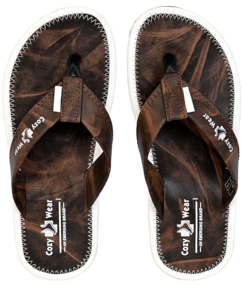     			Cozy Wear - Brown Men's Thong Flip Flop