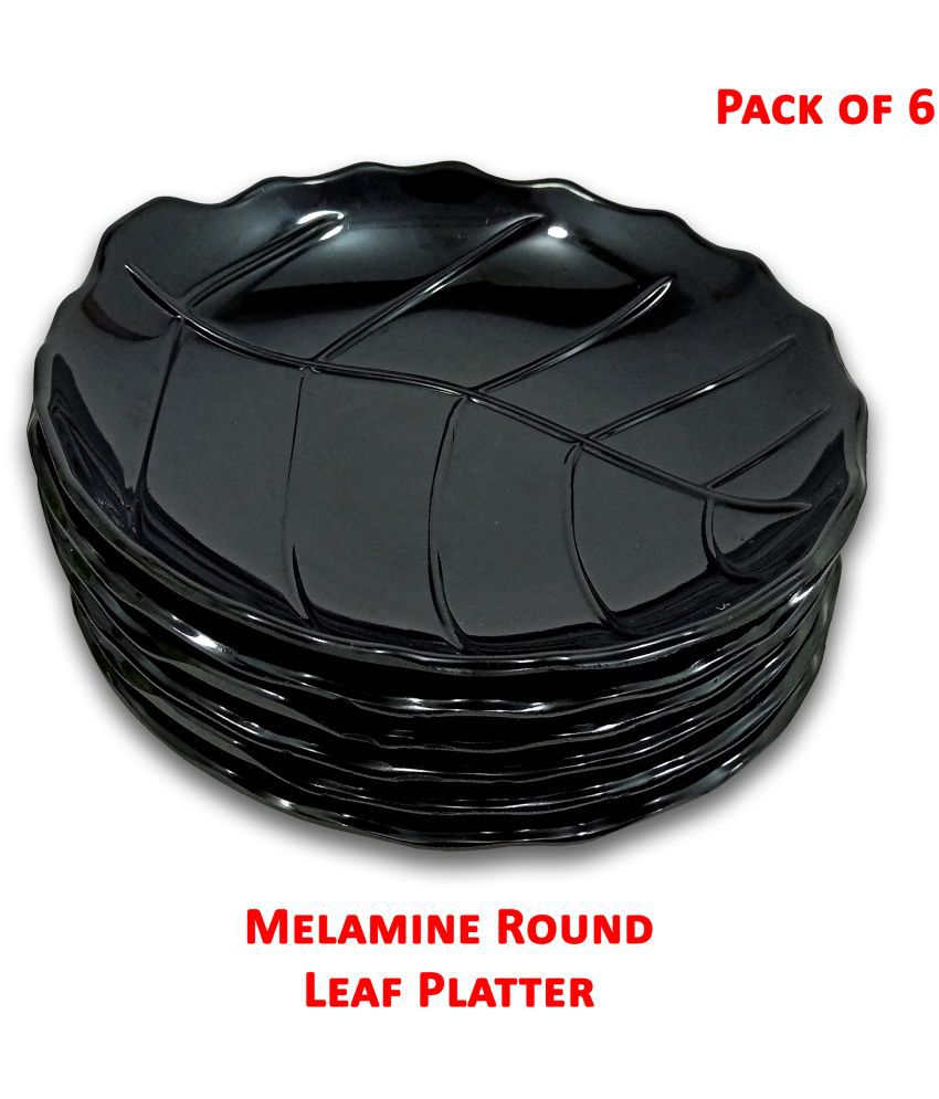     			Inpro 6 Pcs Melamine Black Quarter Plate