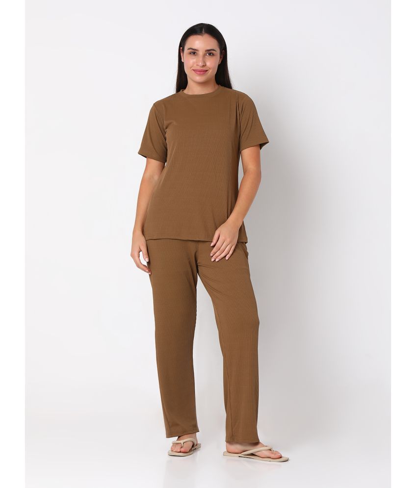     			Smarty Pants - Brown Cotton Women's Nightwear Nightsuit Sets ( Pack of 1 )