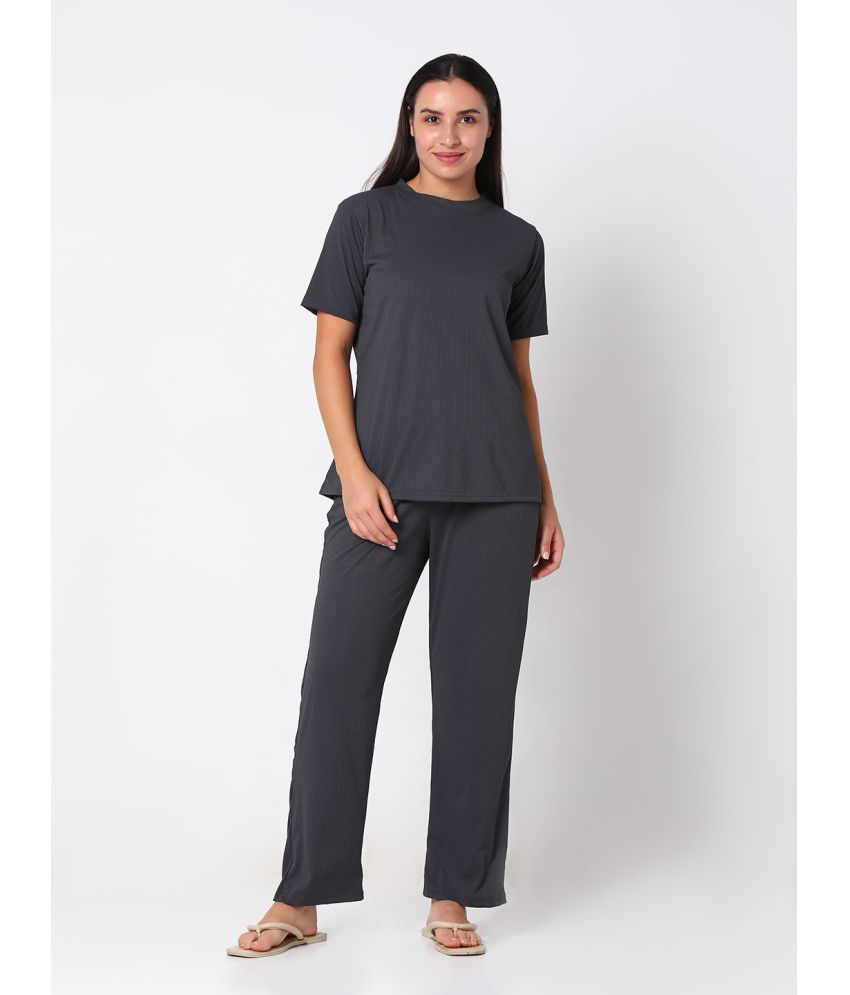     			Smarty Pants - Grey Cotton Women's Nightwear Nightsuit Sets ( Pack of 1 )