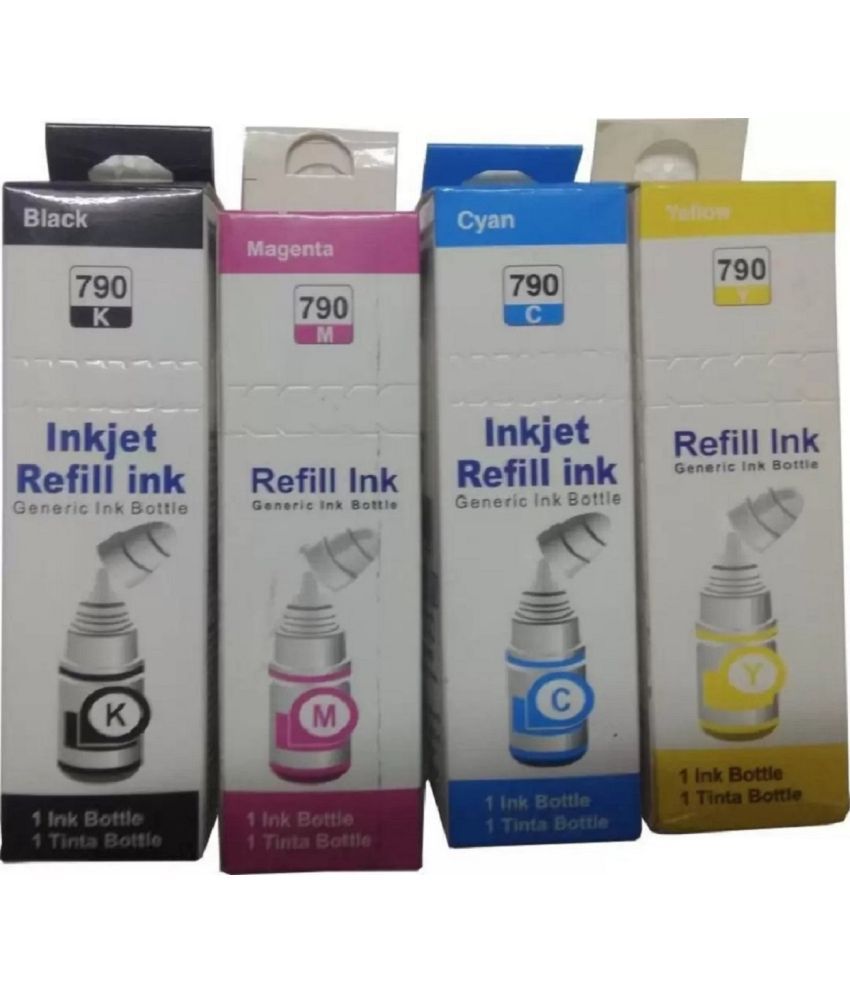     			TEQUO Multicolor Pack of 4 Cartridge for GI 790 Ink Refill for C@non G1000 G1010 G1100 G2000 G2002 G2010 G2012 G2100 G3000 G3010 G3012 G3100