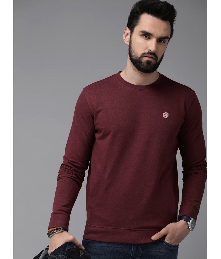     			NAKED SLEEVE Cotton Blend Round Neck Men's Sweatshirt - Wine ( Pack of 1 )