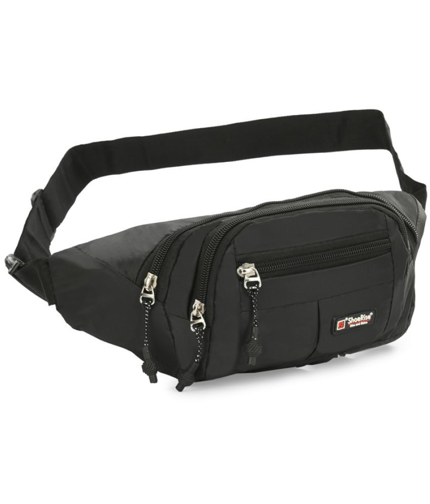     			ShoeRise Black Travel bag, Waist Bag, Waist Pouch, Fanny pack