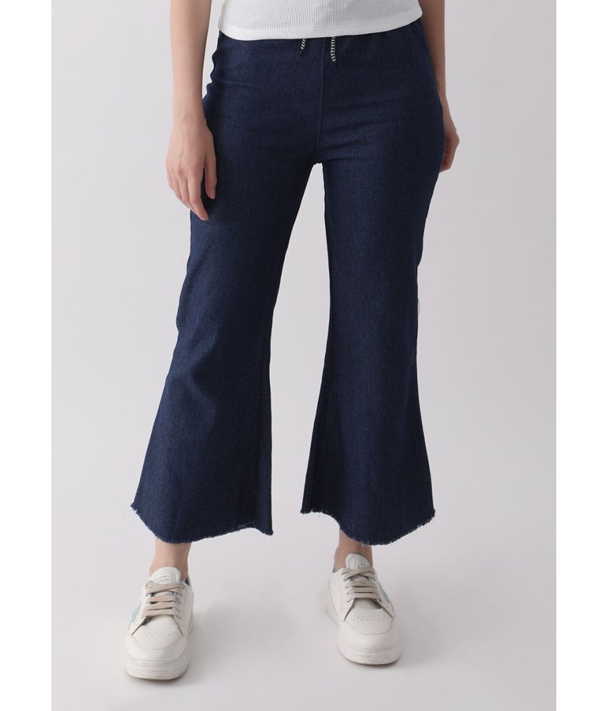     			DKGF Fashion - Navy Blue Denim Wide Leg Women's Jeans ( Pack of 1 )