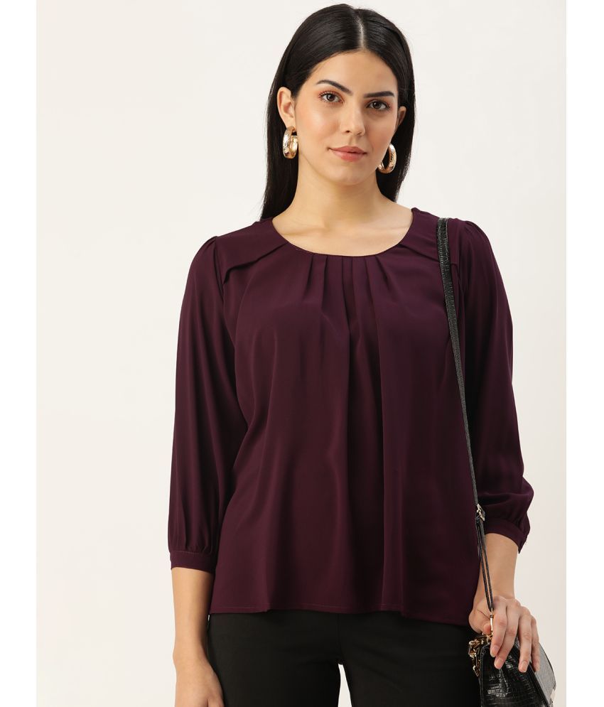     			SHANVIKA - Wine Polyester Women's Regular Top ( Pack of 1 )