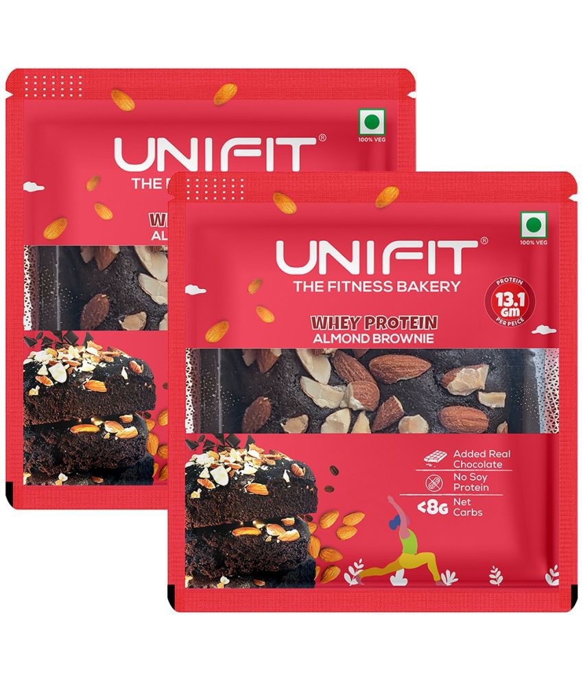     			Unifit Almond Brownie High Fiber Protein Bar Pack of 2 - 75 g