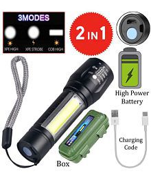 OLIVE OPS LED 100 Meter Full Metal Body Rechargeable Torch Light Flashlight Torch - Pack of 1
