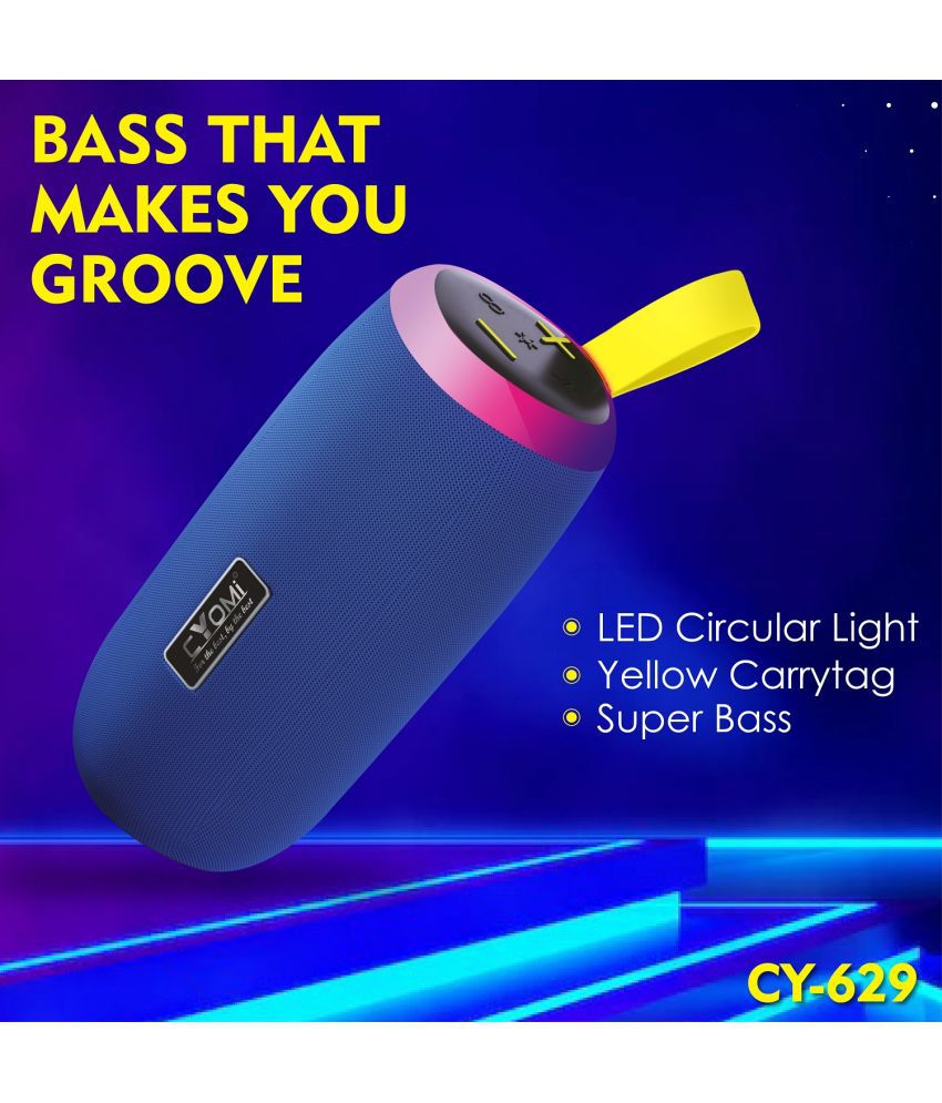     			CYOMI CY 629 10 W Bluetooth Speaker Bluetooth v5.0 with USB,SD card Slot Playback Time 4 hrs Blue