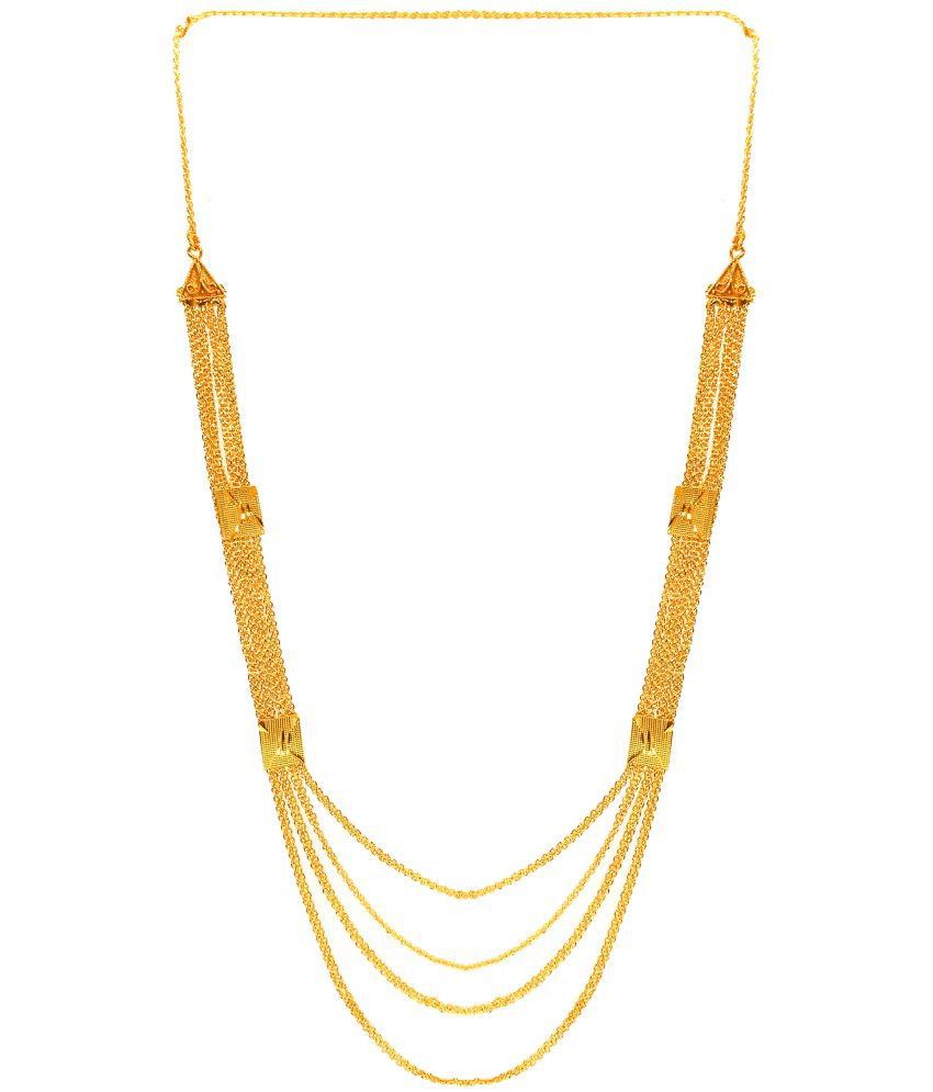     			JIPPA - Golden Metal Necklace ( Pack of 1 )