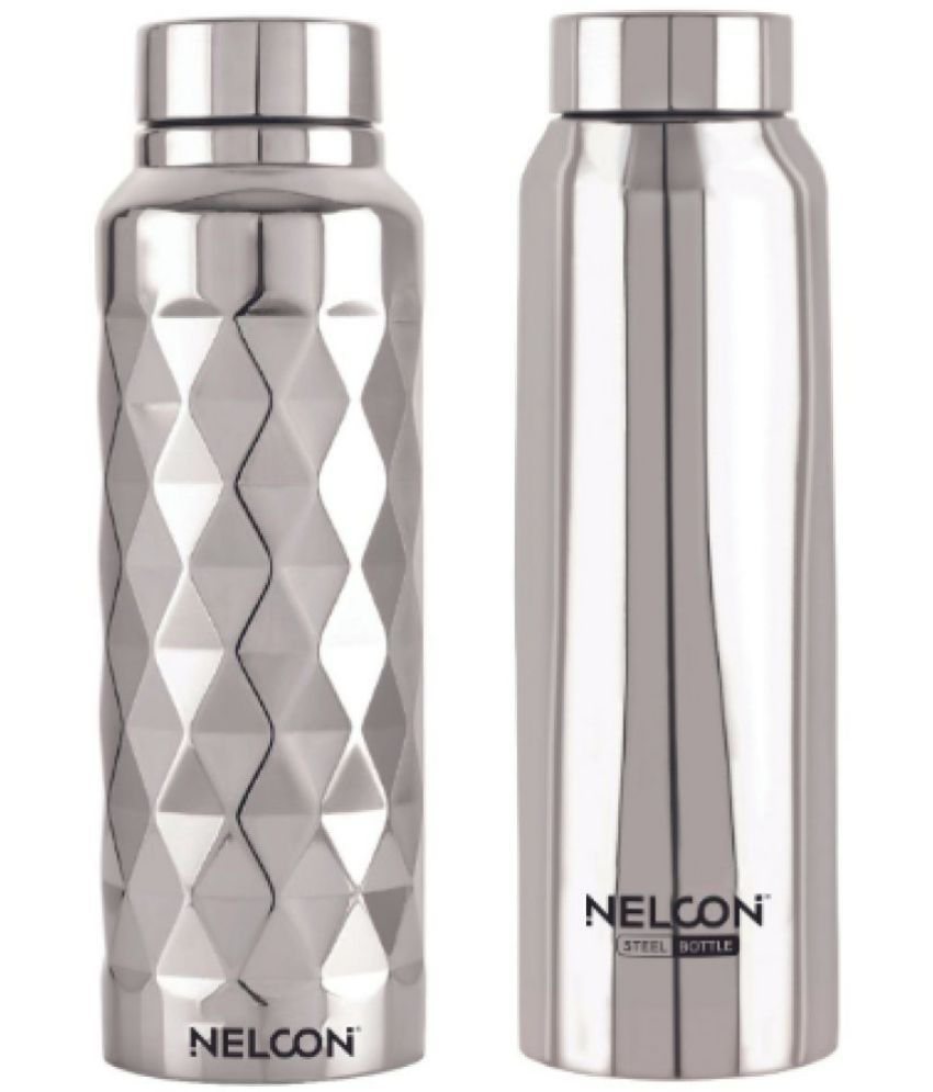     			Nelcon 2PCS_CLASSIC GIFT SET_FROZEN AND ABSOLUTE Silver Fridge Water Bottle 1000ML mL ( Set of 2 )