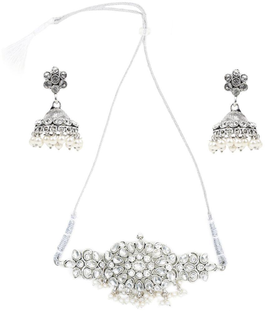     			PUJVI - White Alloy Necklace Set ( Pack of 1 )