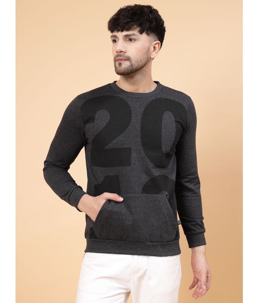     			Rigo Fleece Round Neck Men's Sweatshirt - Charcoal ( Pack of 1 )