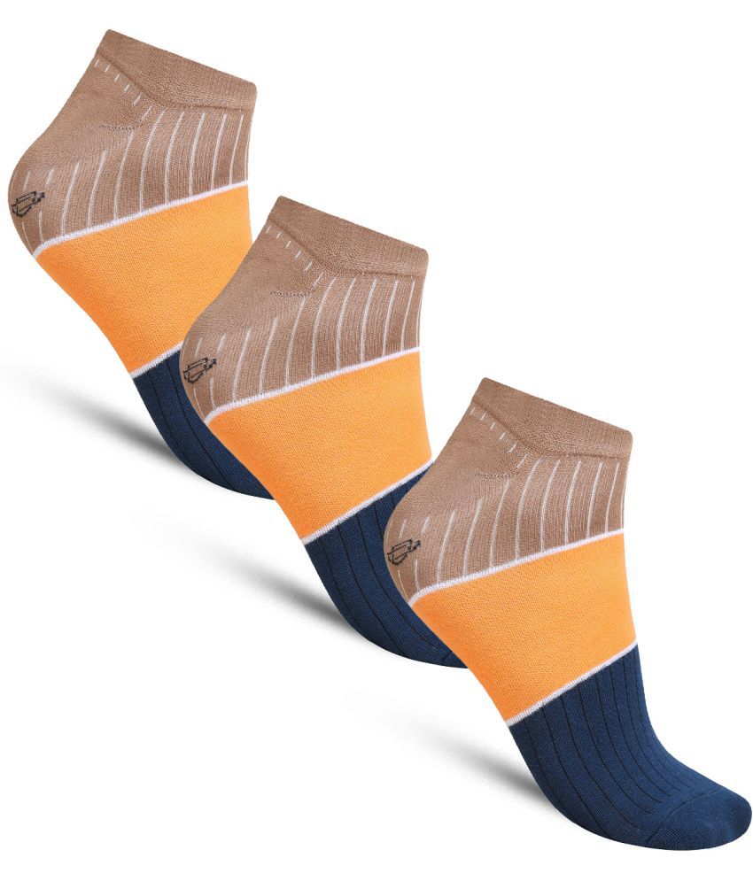     			Dollar - Cotton Men's Printed Orange Low Ankle Socks ( Pack of 3 )