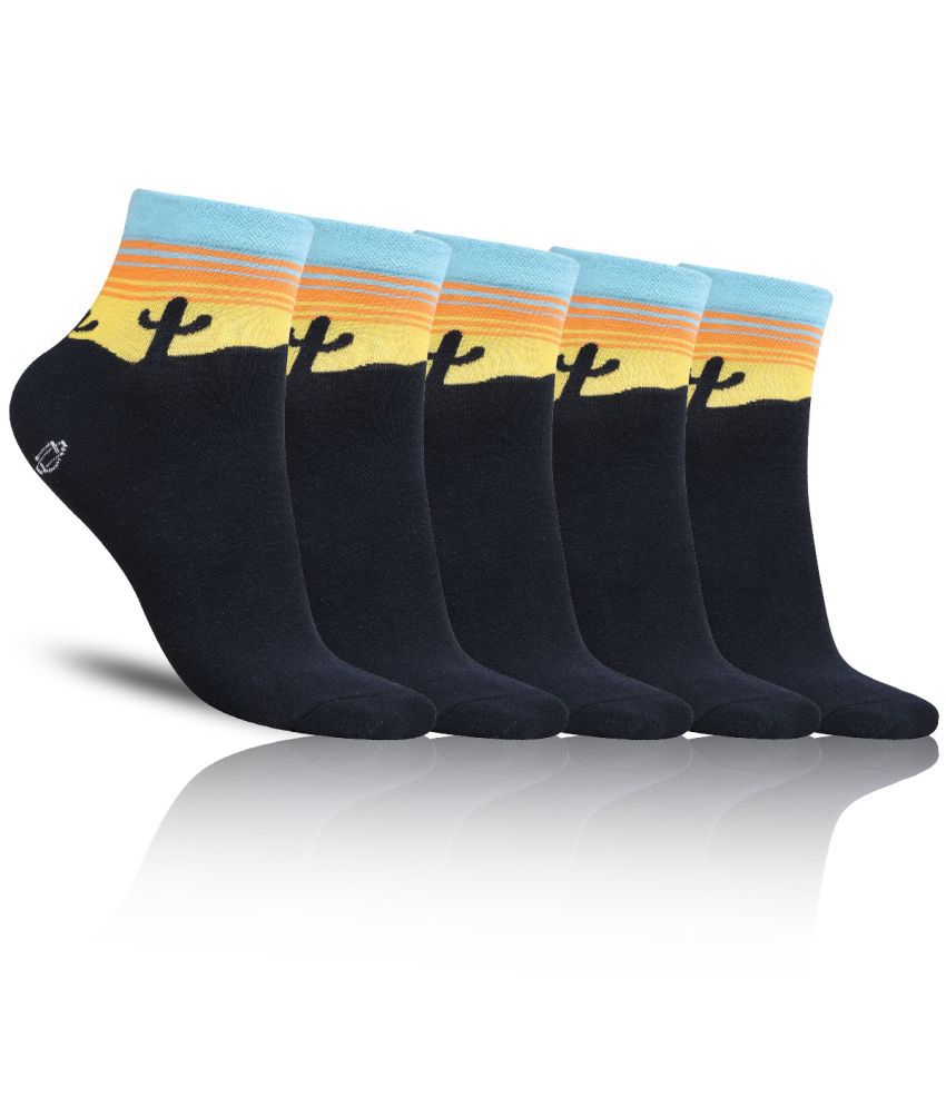     			Dollar - Cotton Men's Printed Yellow Low Ankle Socks ( Pack of 5 )