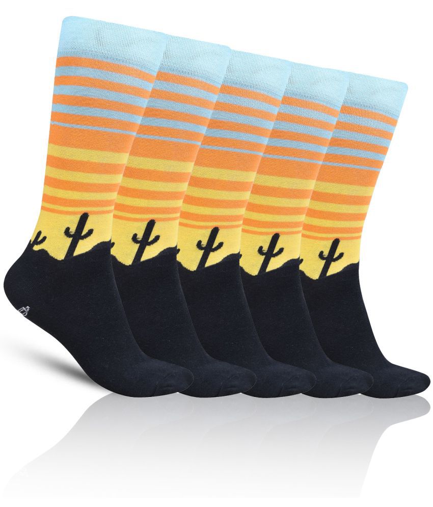     			Dollar - Cotton Men's Printed Yellow Full Length Socks ( Pack of 5 )