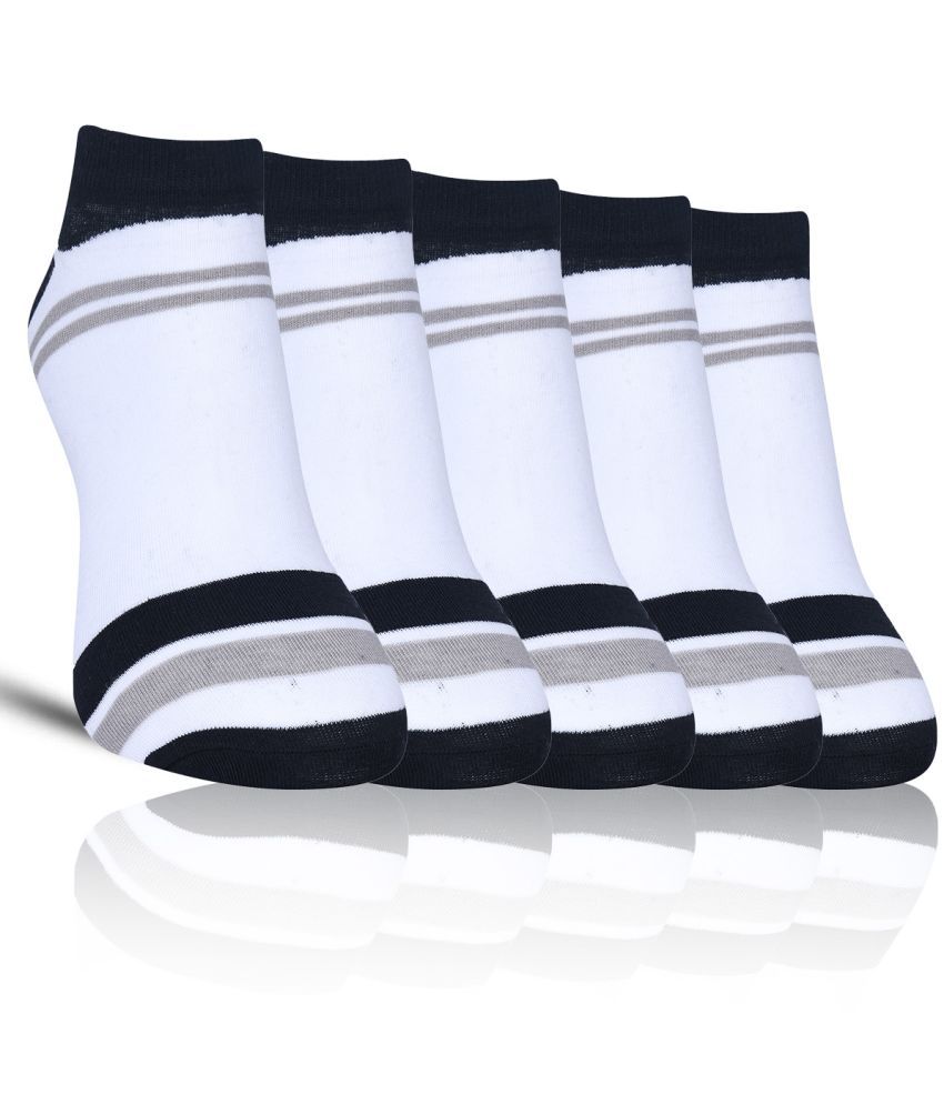     			Dollar - Cotton Men's Self Design White Full Length Socks ( Pack of 5 )