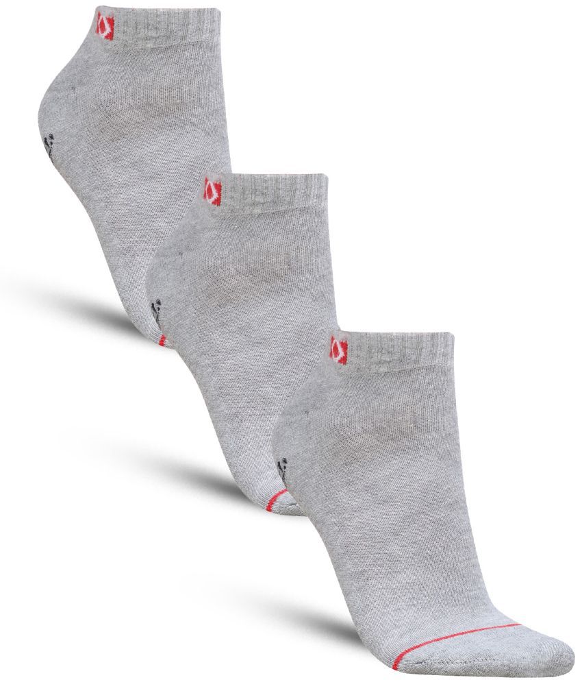     			Dollar - Cotton Men's Self Design Light Grey Ankle Length Socks ( Pack of 3 )