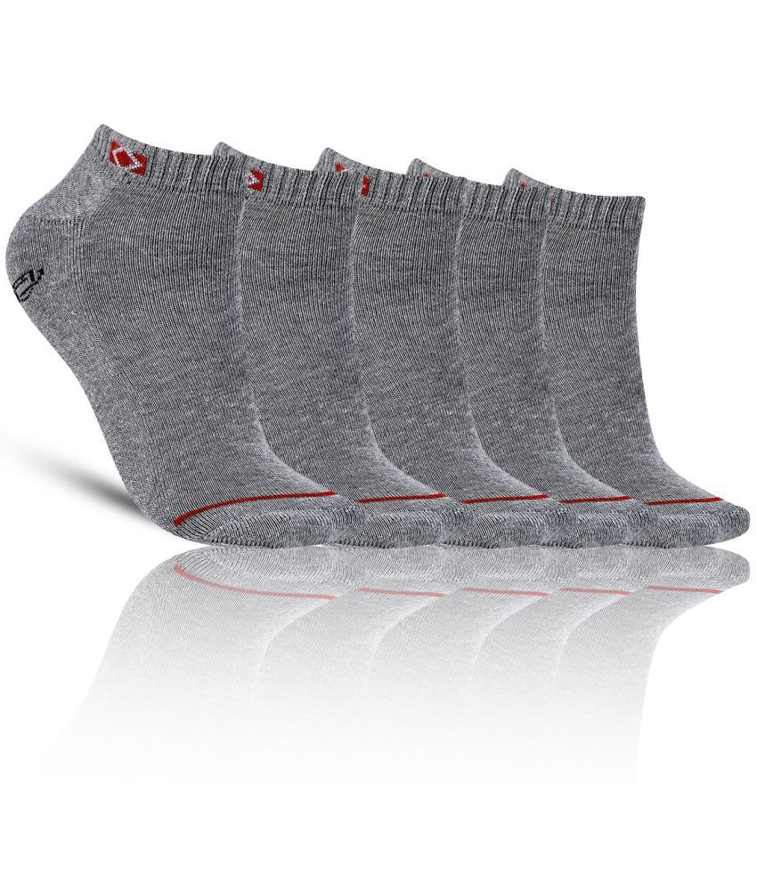     			Dollar - Cotton Men's Self Design Grey Melange Ankle Length Socks ( Pack of 5 )