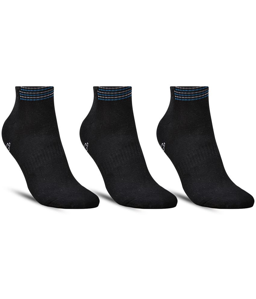     			Dollar - Cotton Men's Solid Black Ankle Length Socks ( Pack of 3 )