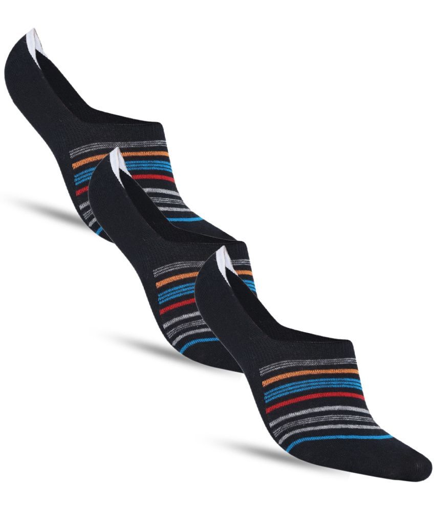     			Dollar - Cotton Men's Striped Black Sneaker Socks ( Pack of 3 )