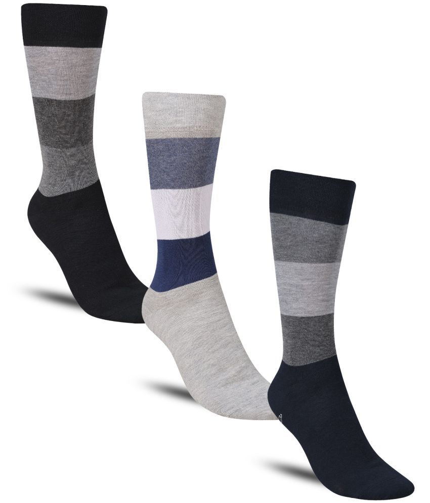     			Dollar - Cotton Men's Striped Multicolor Full Length Socks ( Pack of 3 )