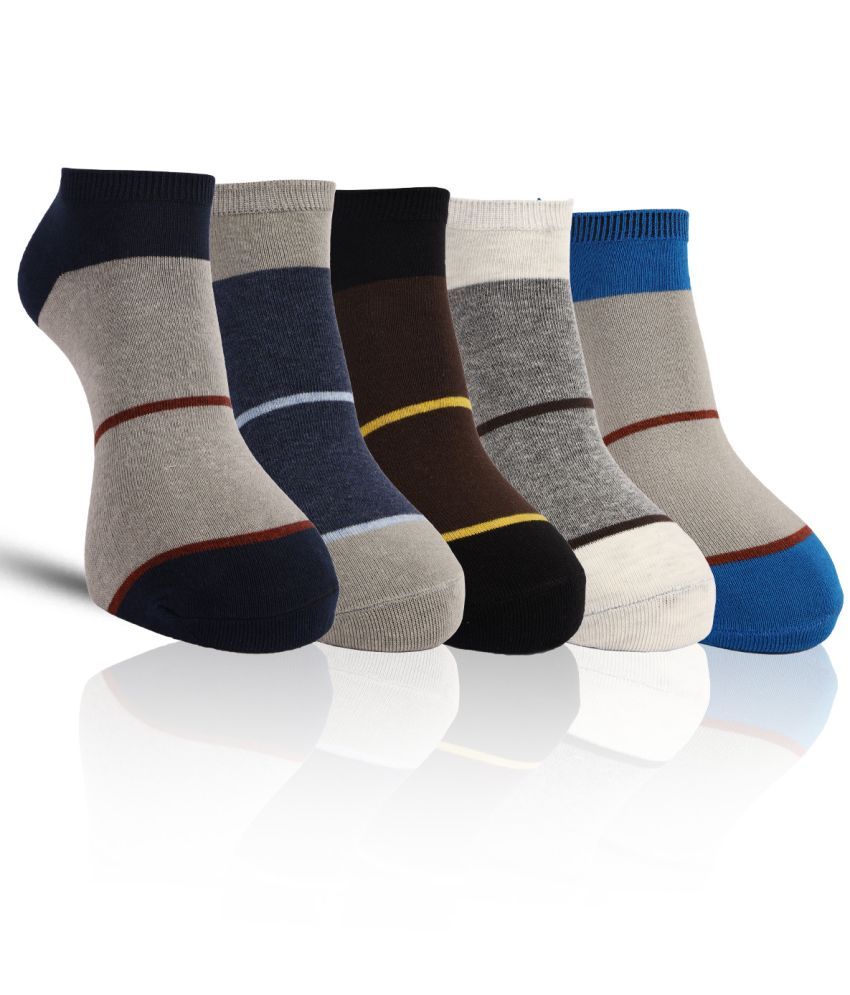     			Dollar - Cotton Men's Striped Multicolor Ankle Length Socks ( Pack of 5 )