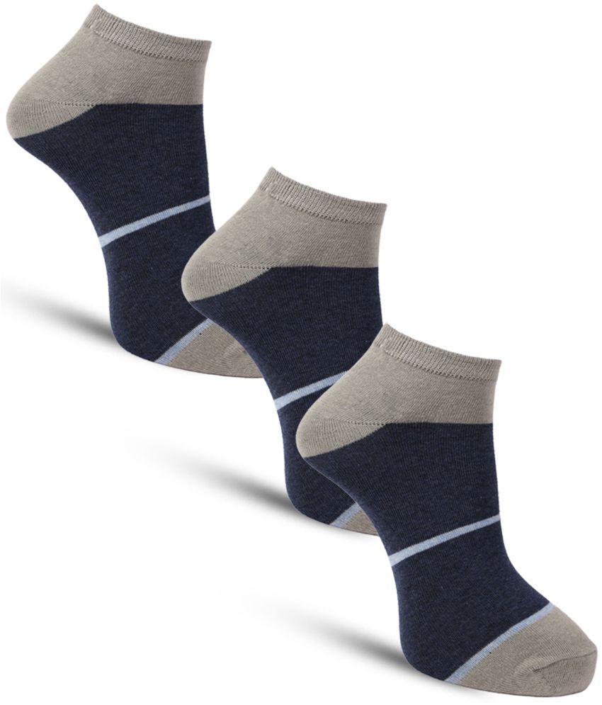     			Dollar - Cotton Men's Striped Black Ankle Length Socks ( Pack of 3 )