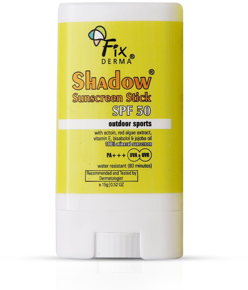     			Fixderma Shadow Sunscreen Stick SPF 50 with Vitamin E, Sunscreen Stick for Sports (White), 15g