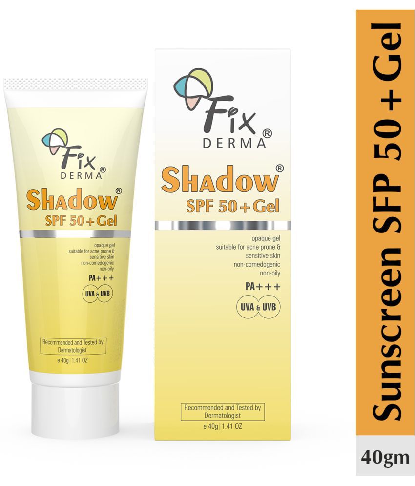     			Fixderma Shadow Sunscreen SPF 50+gel For Oily Skin, UVA,UVB Protection, Water Resistant, 40g