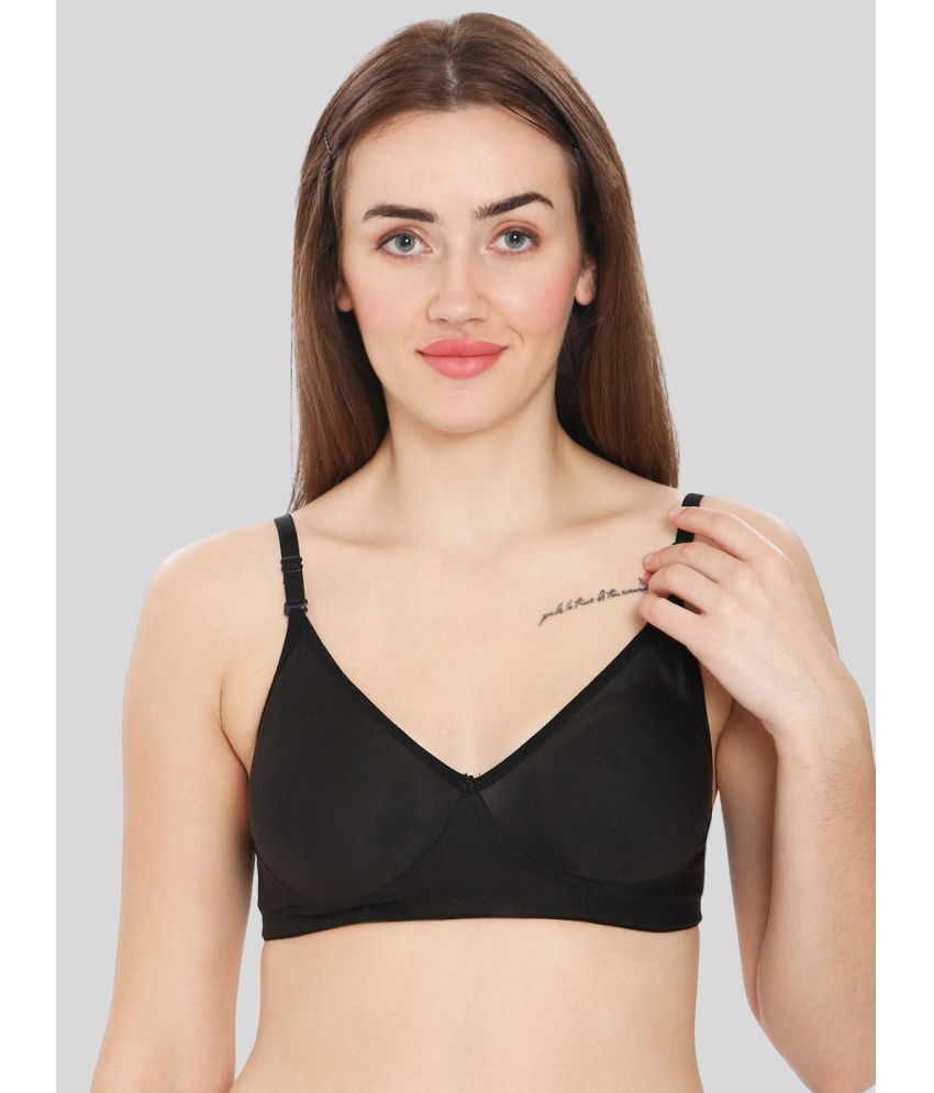     			ILRASO Cotton Non Padded Women's T-Shirt Bra ( Black )