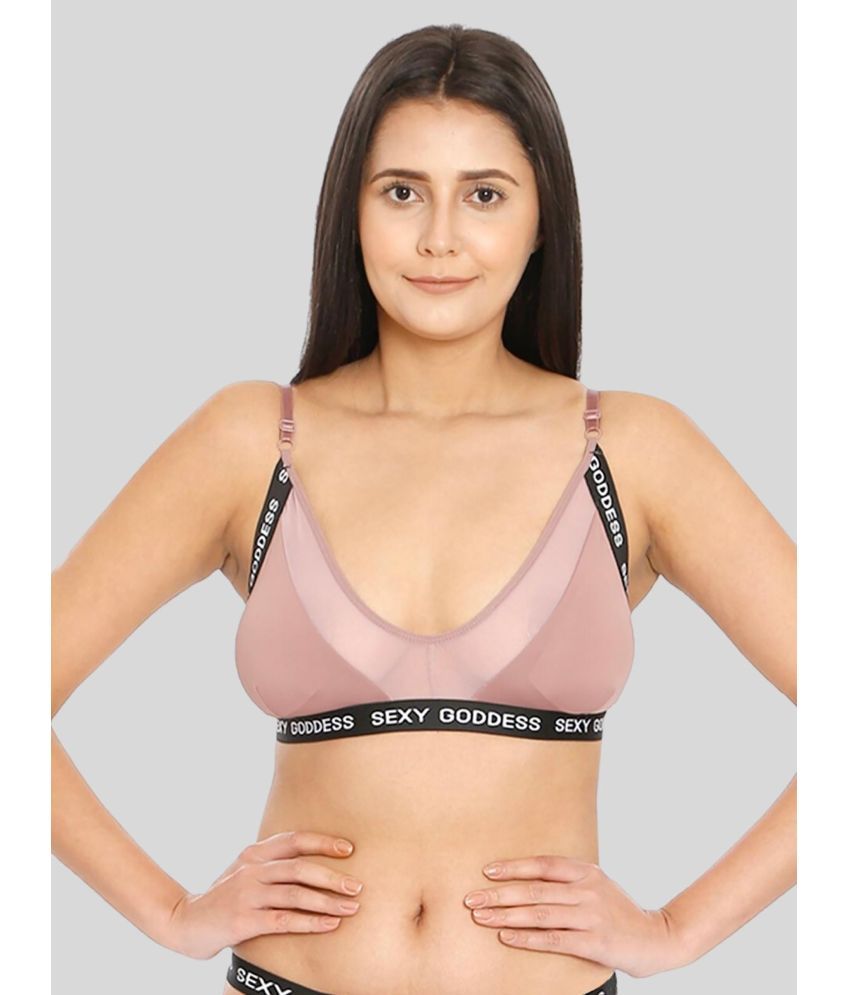     			ILRASO Nylon Removable Padding Women's Bralette Bra ( Mauve )