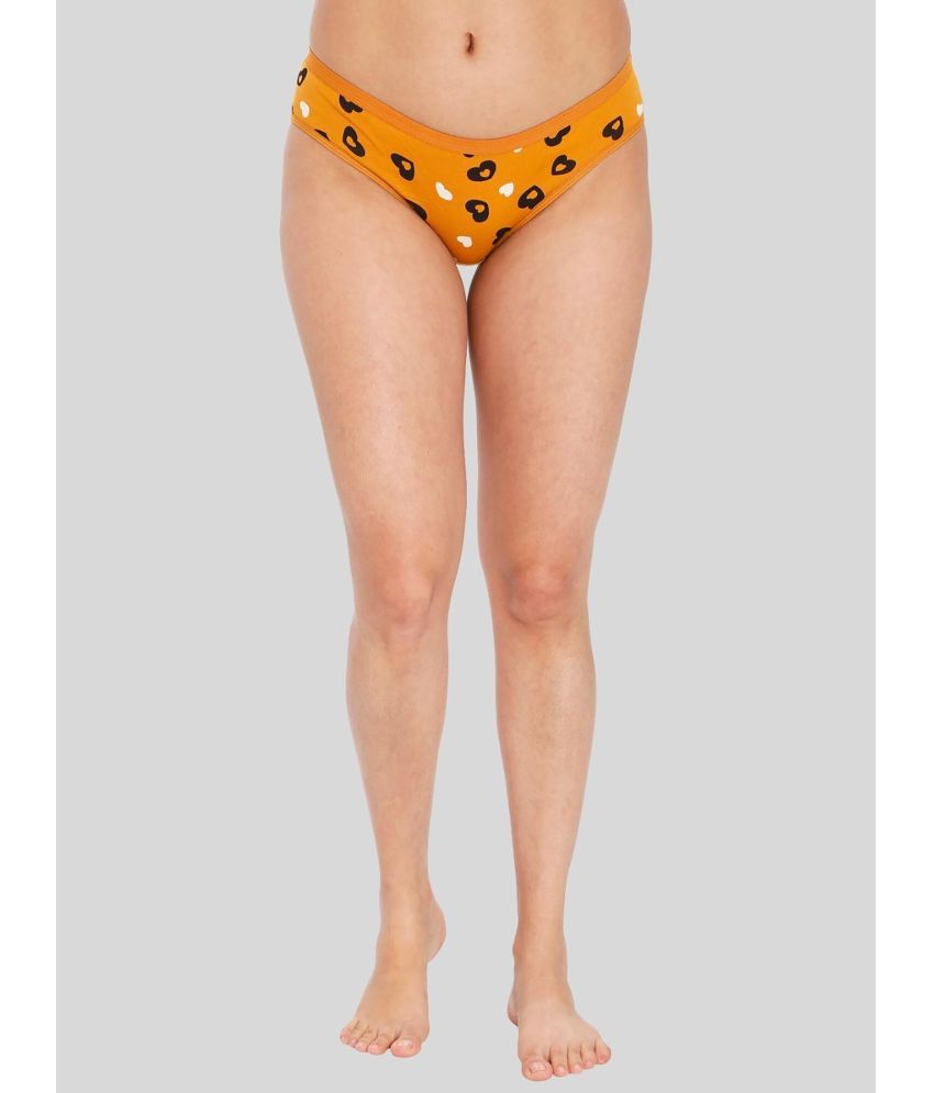     			ILRASO - Yellow Cotton Printed Women's Bikini ( Pack of 1 )