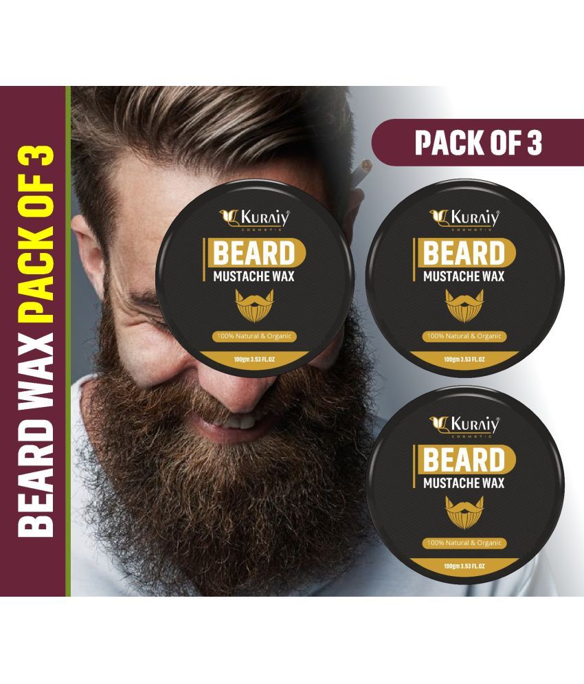     			KURAIY Beard Wax Almond & Thyme for beard styling Hair Wax (100 g) Pack of 3